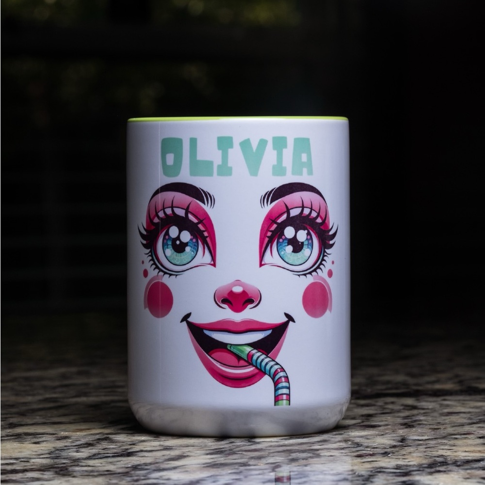 Custom Made Expressive Face Ceramic Mug (15 oz)